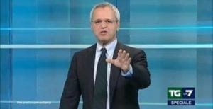 Enrico Mentana in una speciale simile alle elezioni 2020