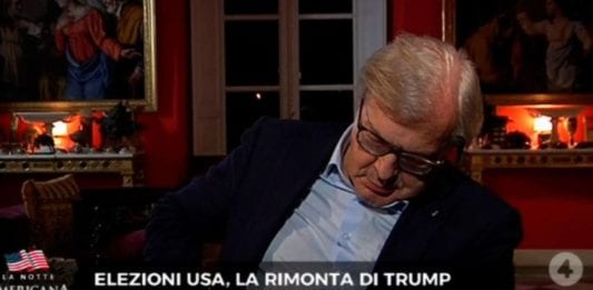 Vittorio Sgarbi elezioni si addormenta